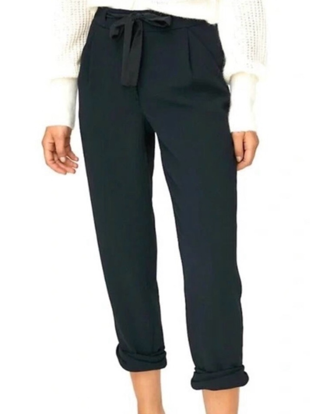 Aritzia Wilfred Allant Silk Cuffed Hem Waist Tie Pants Size 4